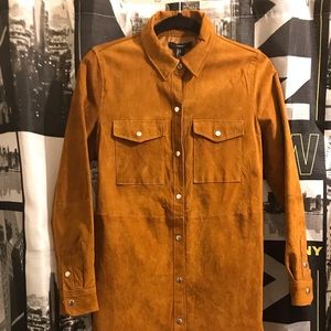 Genuine suede shirt jacket